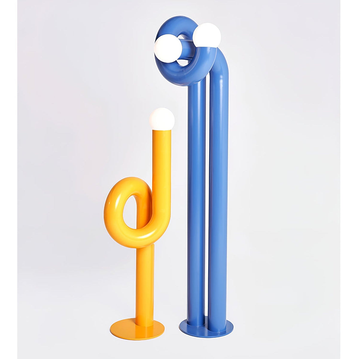 Luno Pop Floor Lamp – Modern Sculptural Floor Light in Glossy Blue