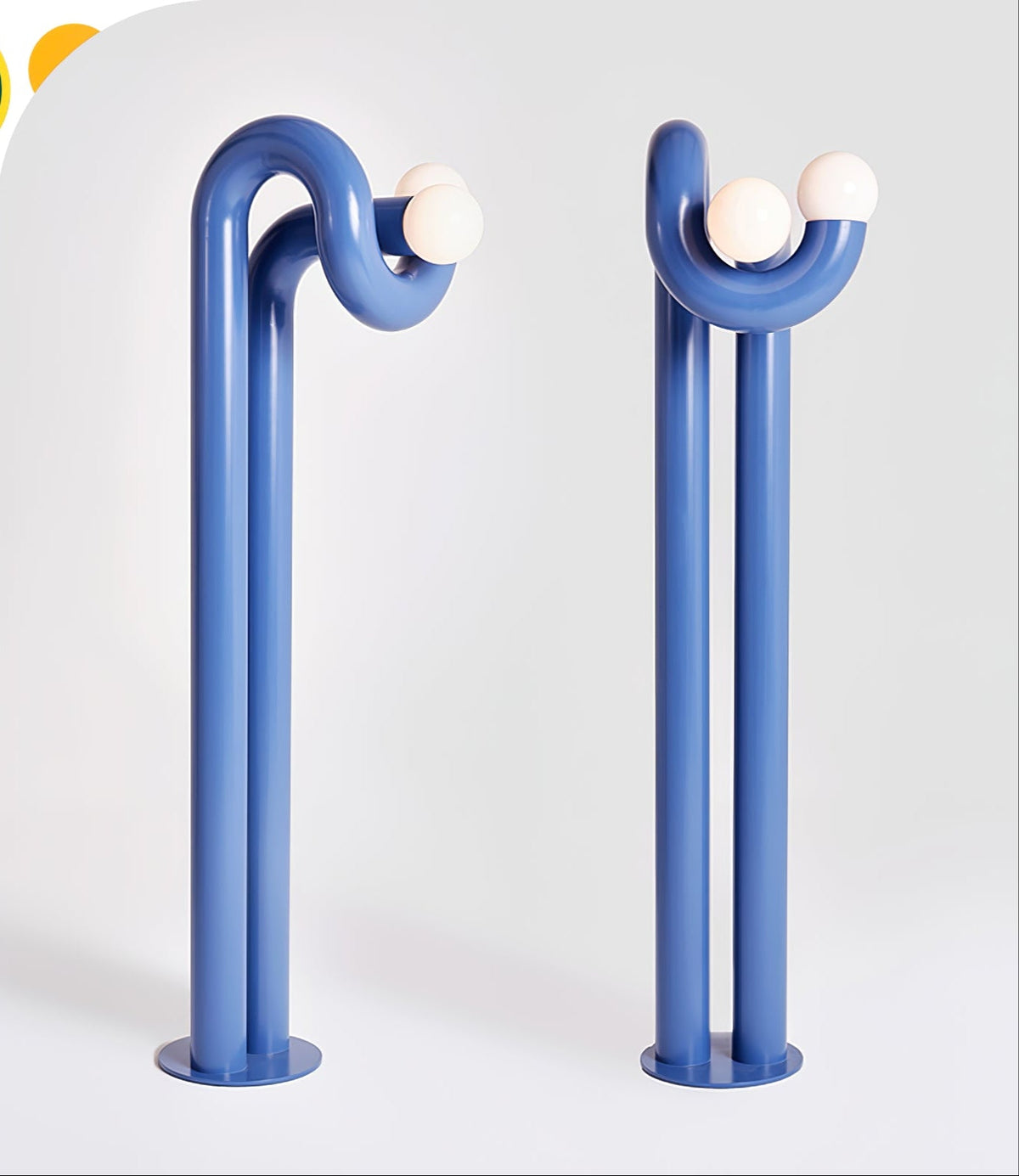 Luno Pop Floor Lamp – Modern Sculptural Floor Light in Glossy Blue
