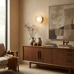 Luno Ribbed Glass LED Wall Sconce in Brass for Modern Interiors