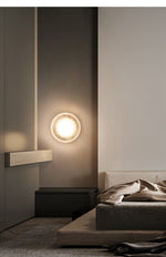 Luno Ribbed Glass LED Wall Sconce in Brass for Modern Interiors