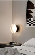 Luno Ribbed Glass LED Wall Sconce in Brass for Modern Interiors