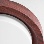 Lunor Ring Ceiling Light in Walnut Wood Grain Finish, Modern LED Flush Mount