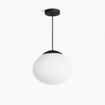 Lunora Dome Pendant Light – Frosted Glass & Wood Accent, Modern Minimalist Hanging Lamp
