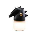 Luolongzi Cordless Table Lamp with Horsehair Shade, Wood & Acrylic