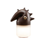 Luolongzi Cordless Table Lamp with Horsehair Shade, Wood & Acrylic