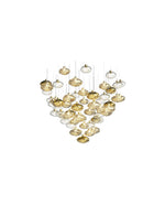 Lure Linear LED Chandelier in Gold and Clear Glass for Modern Interiors