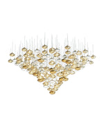 Lure Linear LED Chandelier in Gold and Clear Glass for Modern Interiors
