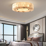 Luriel Alabaster Ceiling Light – Modern Flush Mount in Brass & Natural Stone