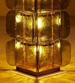 Lush Glass Tower Floor Lamp — 4.6 ft Stacked Textured Glass in Green or White