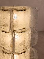 Lush Glass Tower Floor Lamp — 4.6 ft Stacked Textured Glass in Green or White