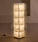 Lush Glass Tower Floor Lamp — 4.6 ft Stacked Textured Glass in Green or White
