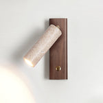 Lustra Torch Wall Sconce in Travertine and Wood