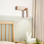 Lustra Torch Wall Sconce in Travertine and Wood
