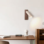 Lustra Torch Wall Sconce in Travertine and Wood