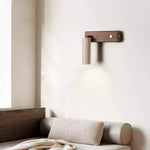 Lustra Torch Wall Sconce in Travertine and Wood
