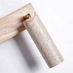 Lustra Torch Wall Sconce in Travertine and Wood