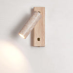 Lustra Torch Wall Sconce in Travertine and Wood