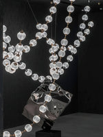 Strand Necklace Chandelier — Modern Gold & Acrylic LED Pendant Light