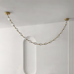 Strand Necklace Chandelier — Modern Gold & Acrylic LED Pendant Light