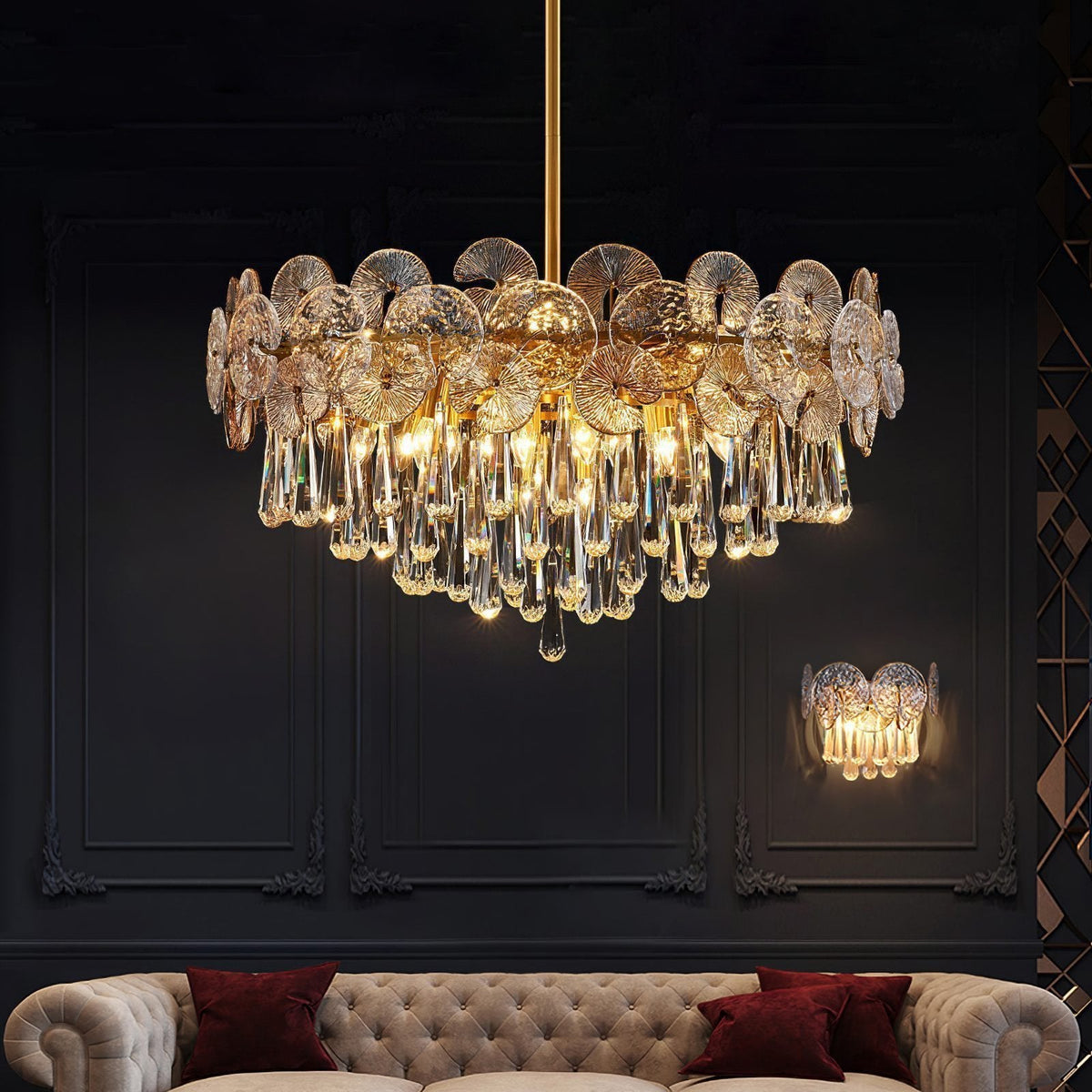 Luxurious Droplet Copper Chandelier