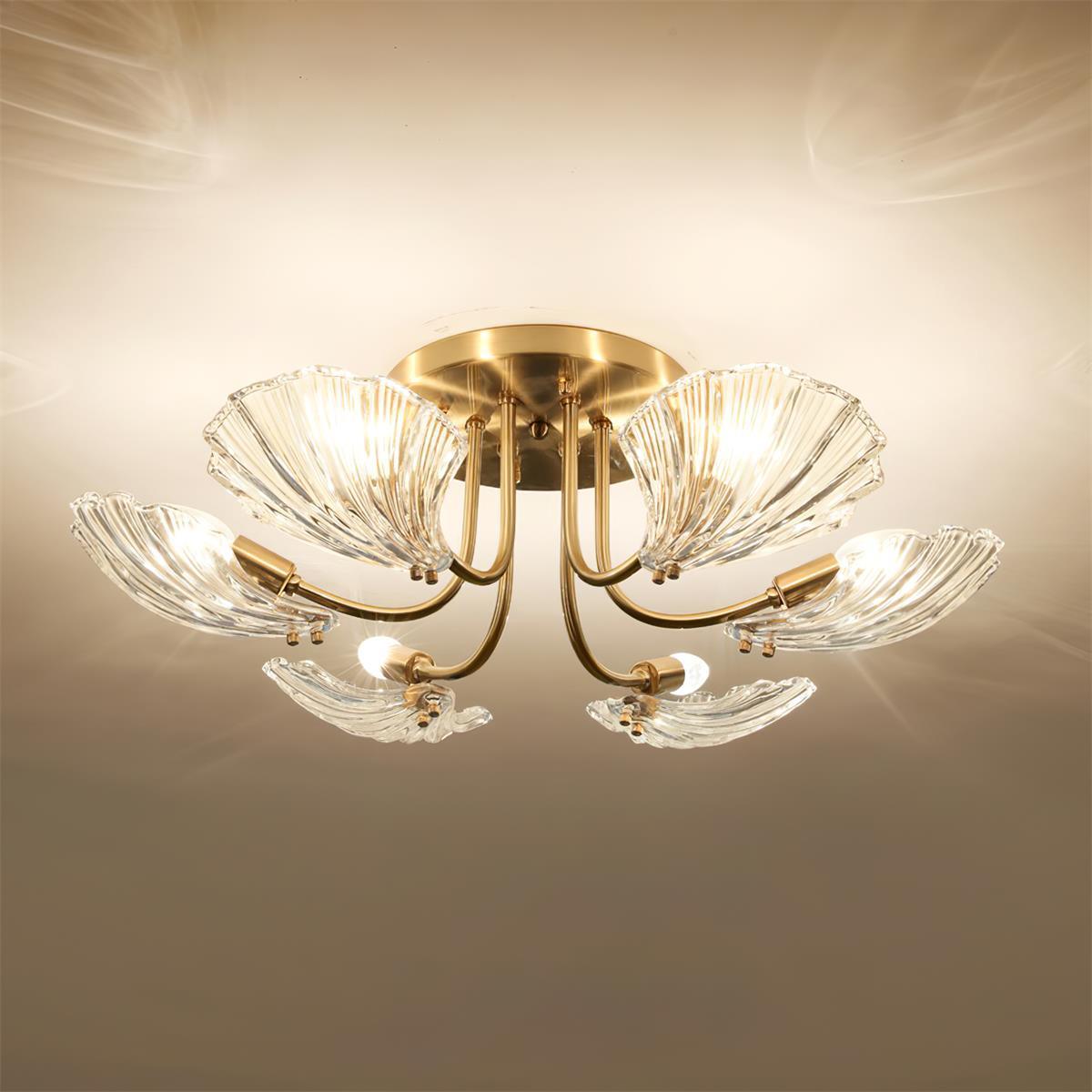 luxury-shell-brass-ceiling-lamp