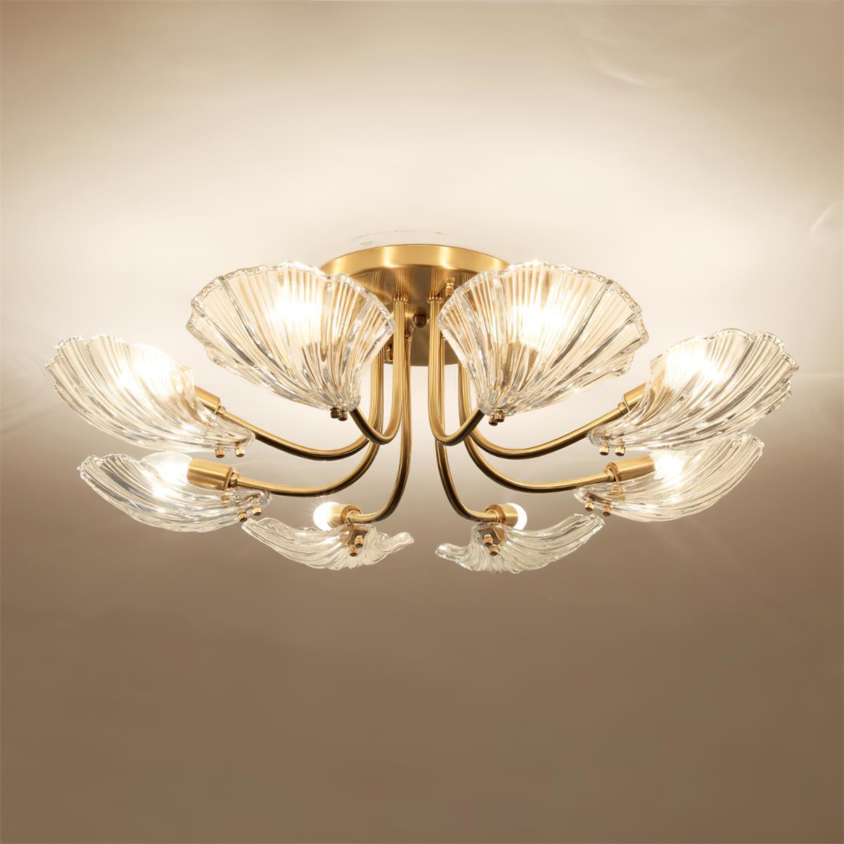 luxury-shell-brass-ceiling-lamp