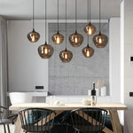 Modern Restaurant Glass Combination Industrial Style Chandelier