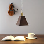 Lyfa Walnut Pendant Light – Modern Brass & Wood Hanging Lamp for Dining, Kitchen, Bedroom
