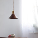 Lyfa Walnut Pendant Light – Modern Brass & Wood Hanging Lamp for Dining, Kitchen, Bedroom