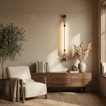 Lyra Vertical Alabaster Wall Sconce with Bronze Accents