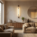 Lyra Vertical Alabaster Wall Sconce with Bronze Accents
