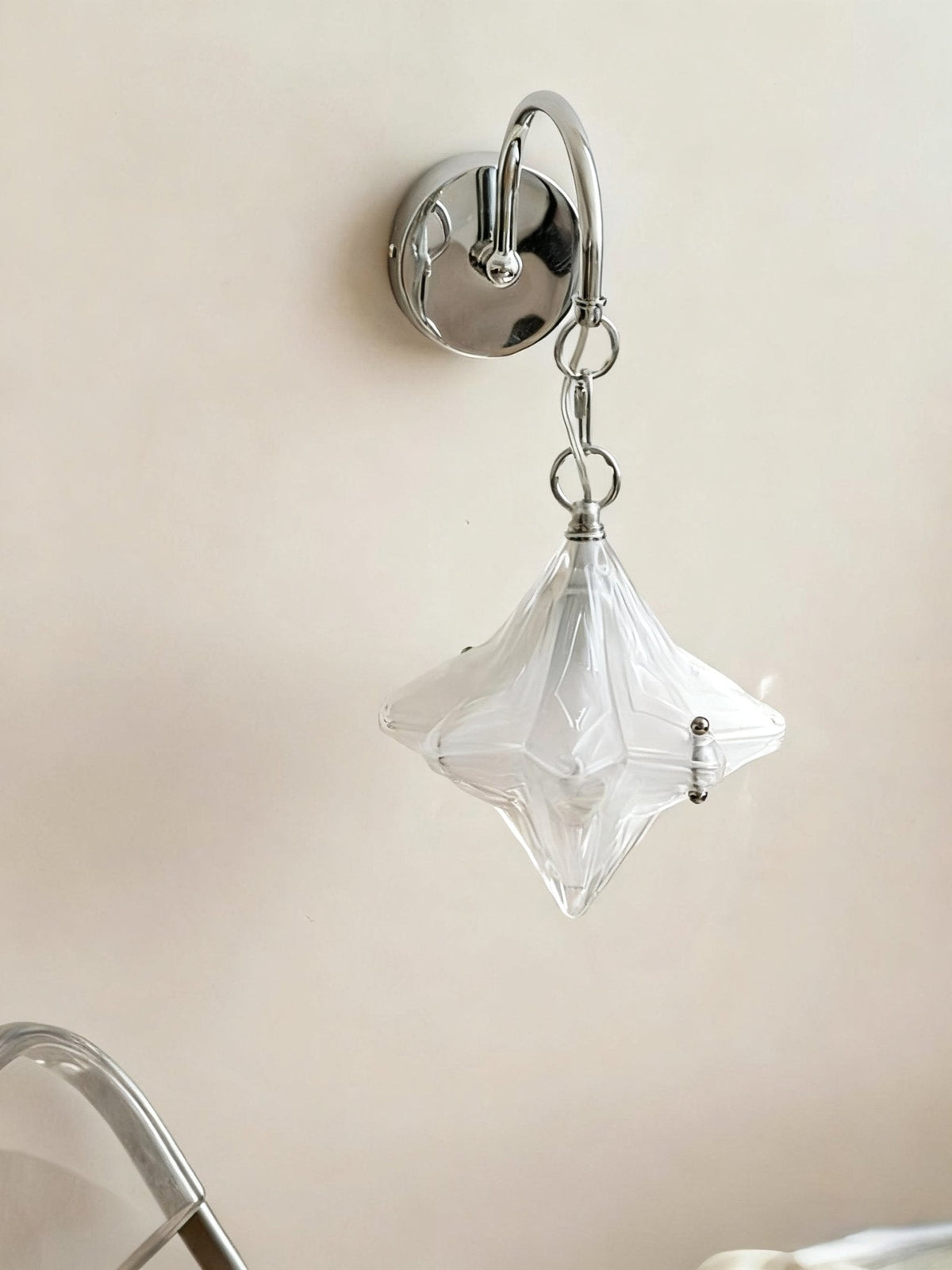 Lyra Star Wall Sconce – Modern Chrome & Glass Wall Light