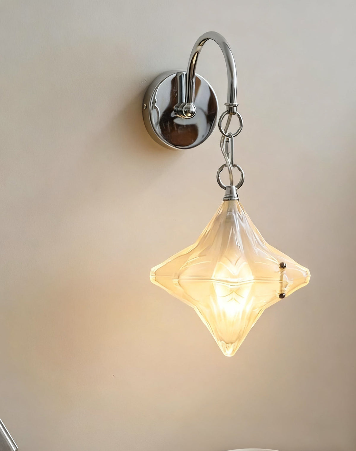 Lyra Star Wall Sconce – Modern Chrome & Glass Wall Light