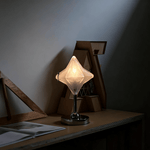 Lyra Star Table Lamp – Modern Glass Diffuser with Chrome Base for Bedside & Living Room