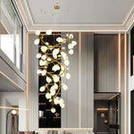 Lysandra Cascade Staircase Chandelier in Gold and Ceramic
