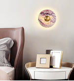Lysandra Bulgari Purple Marble Wall Sconce with Brass Accent