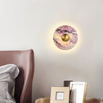 Lysandra Bulgari Purple Marble Wall Sconce with Brass Accent