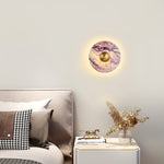 Lysandra Bulgari Purple Marble Wall Sconce with Brass Accent
