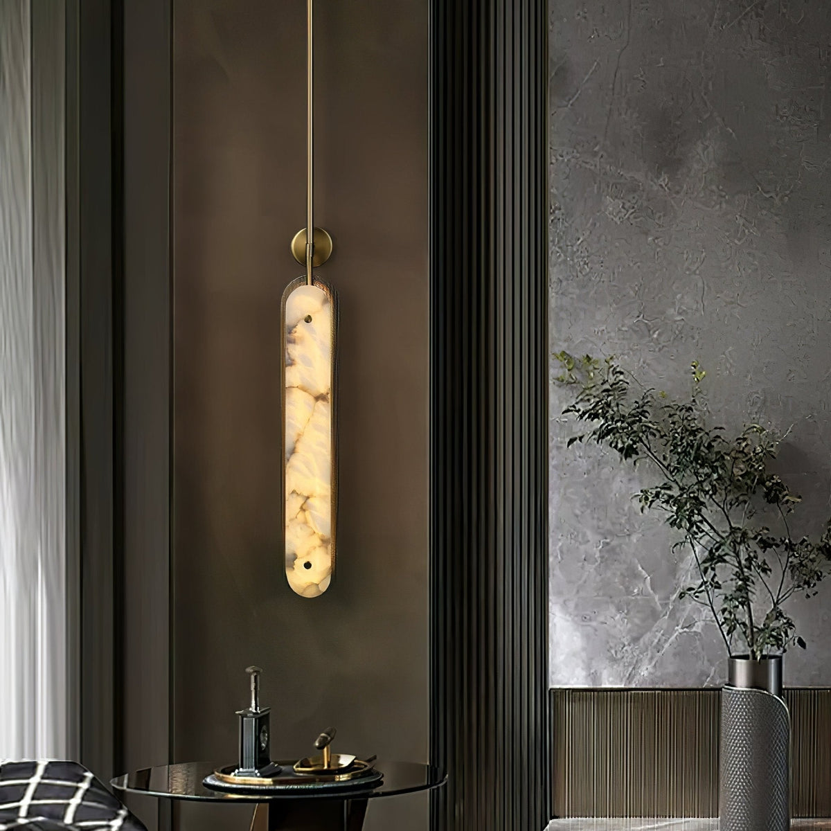 Lysandra Alabaster Wall Sconce – Modern Linear LED Wall Light