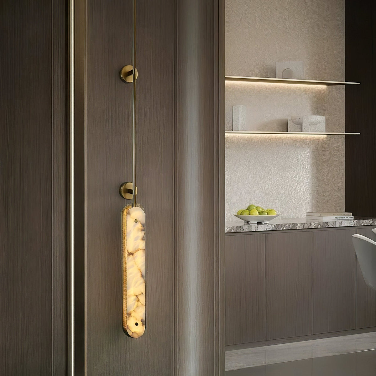 Lysandra Alabaster Wall Sconce – Modern Linear LED Wall Light