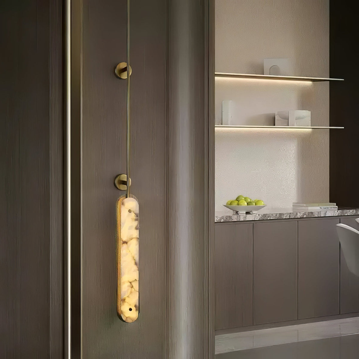 Lysandra Alabaster Wall Sconce – Modern Linear LED Wall Light