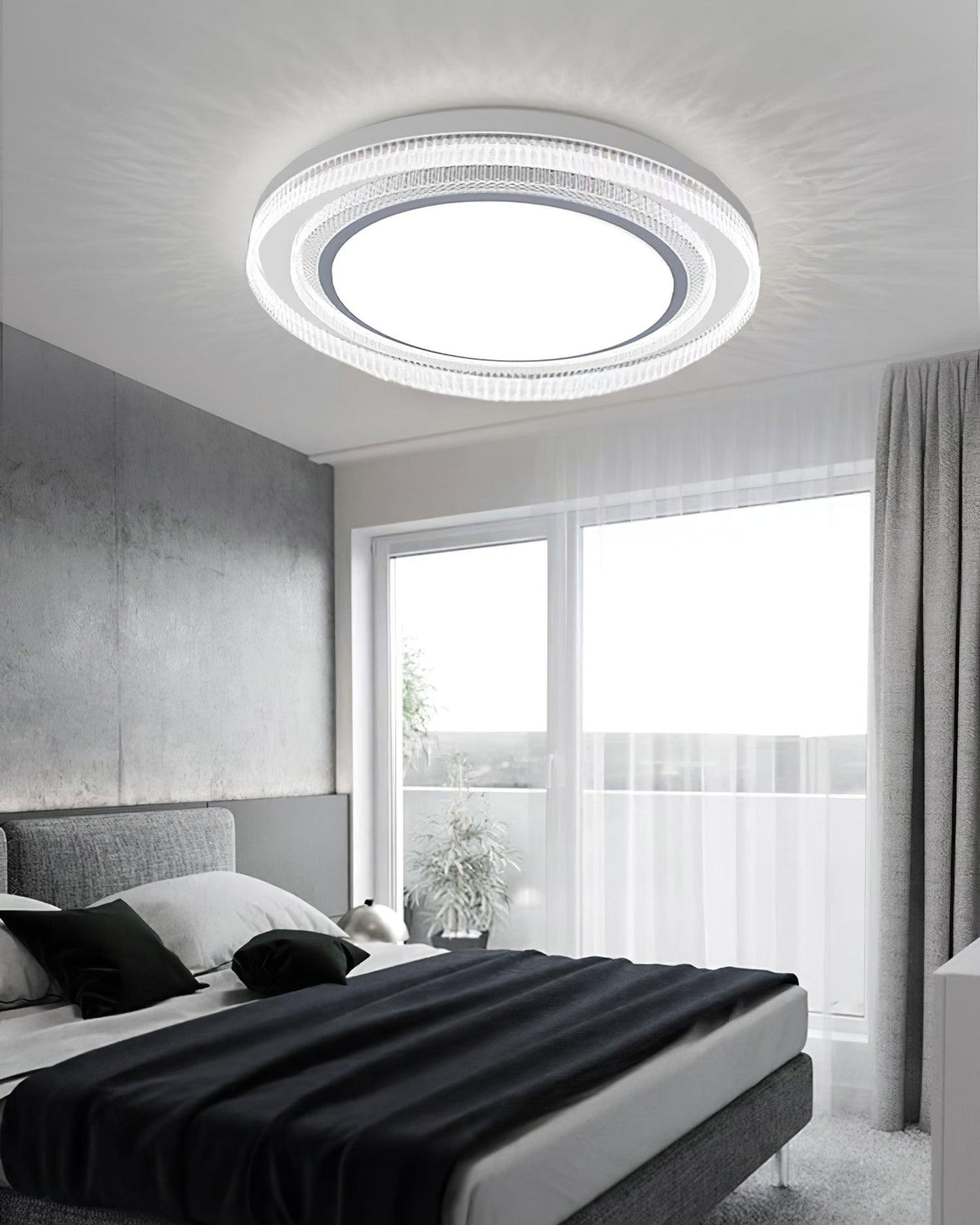 Milagro LED Flush Mount Ceiling Light in Iron and Acrylic