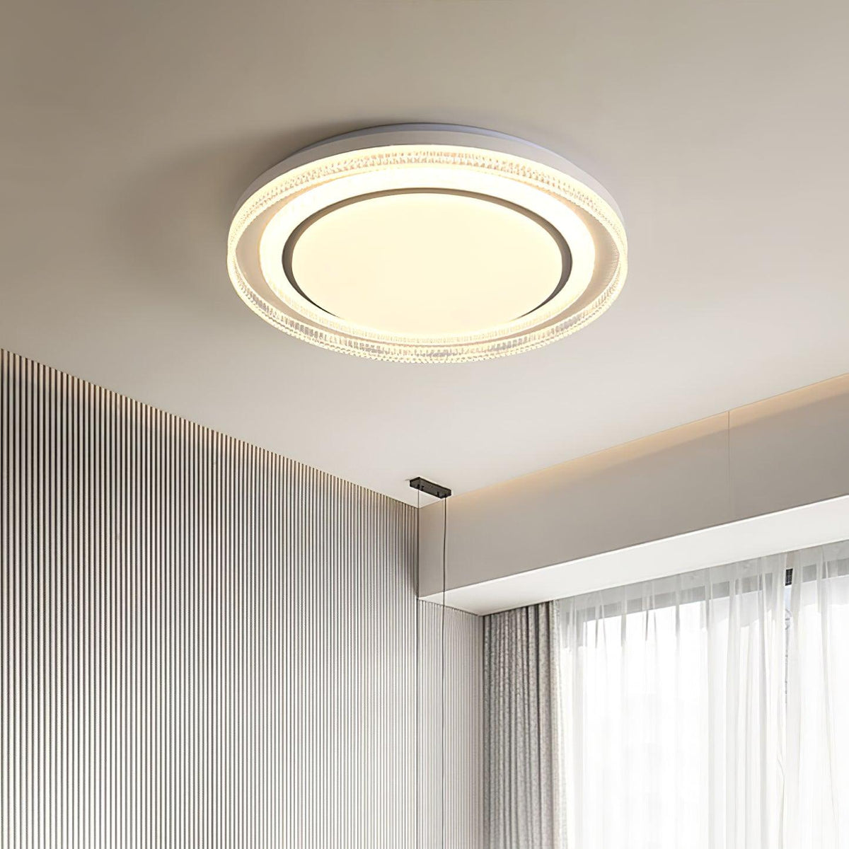 Milagro LED Flush Mount Ceiling Light in Iron and Acrylic