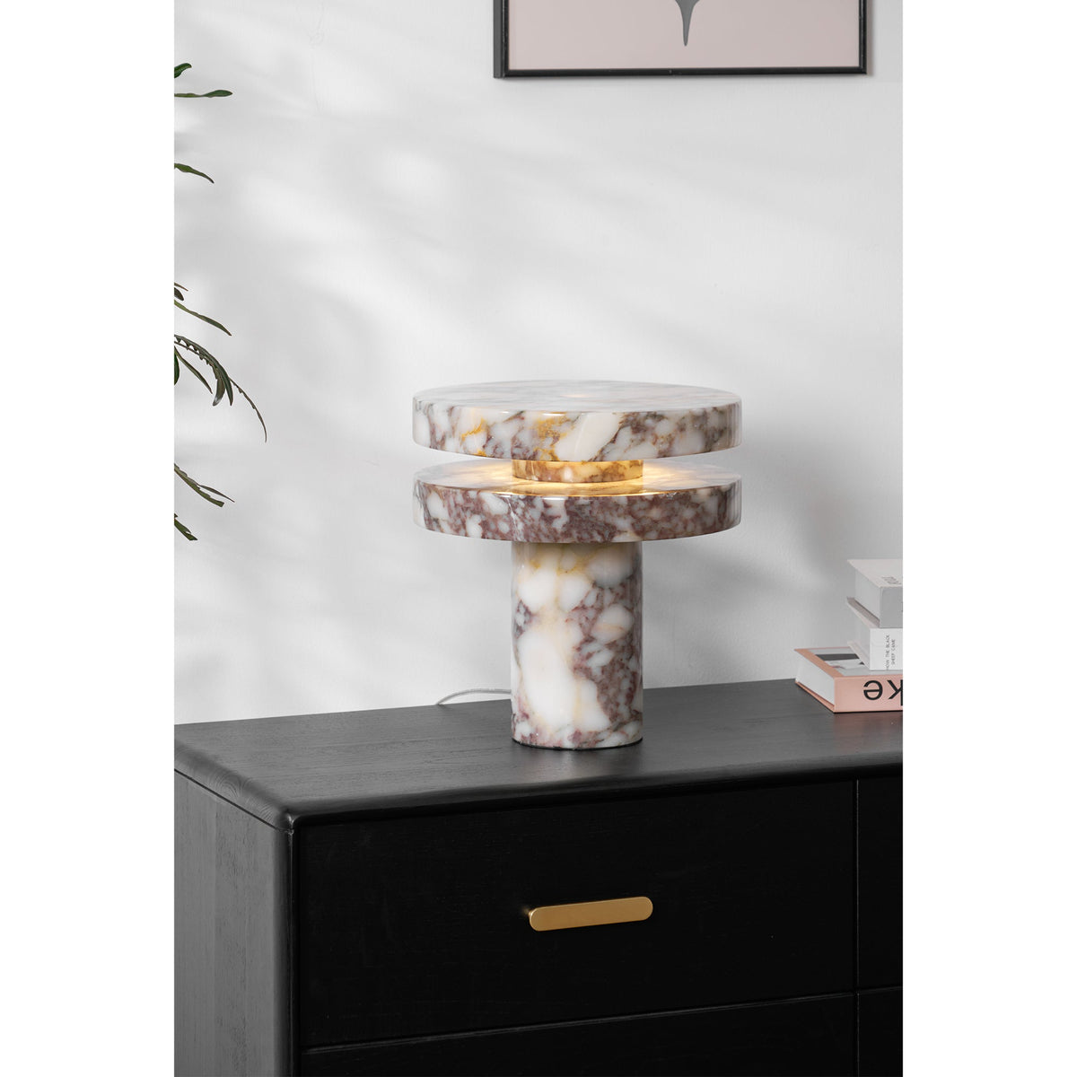 Halo Marble Table Lamp – Sculptural LED Accent Light in Natural Stone