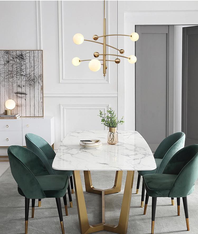 Magic Bean Chandelier — Modern Brass and Glass Pendant Light for Dining and Living Rooms