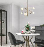 Magic Bean Chandelier — Modern Brass and Glass Pendant Light for Dining and Living Rooms