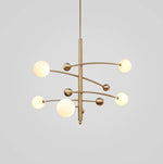 Magic Bean Chandelier — Modern Brass and Glass Pendant Light for Dining and Living Rooms