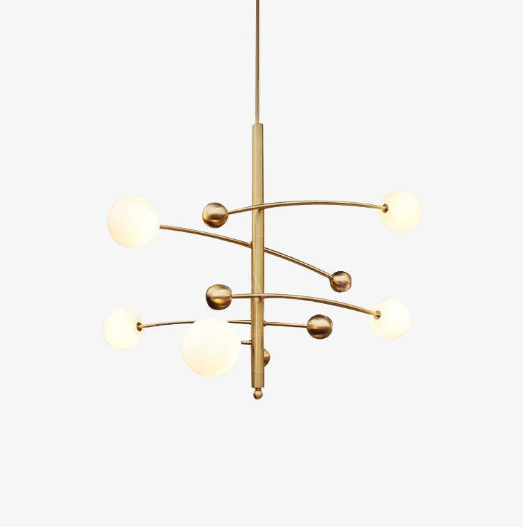 Magic Bean Chandelier — Modern Brass and Glass Pendant Light for Dining and Living Rooms