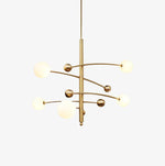 Magic Bean Chandelier — Modern Brass and Glass Pendant Light for Dining and Living Rooms