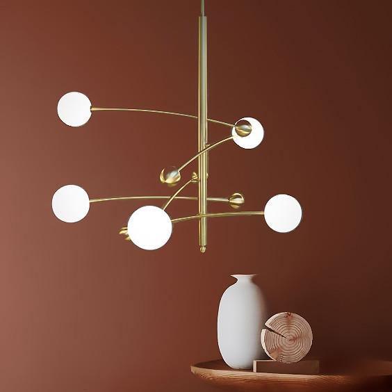 Magic Bean Chandelier — Modern Brass and Glass Pendant Light for Dining and Living Rooms